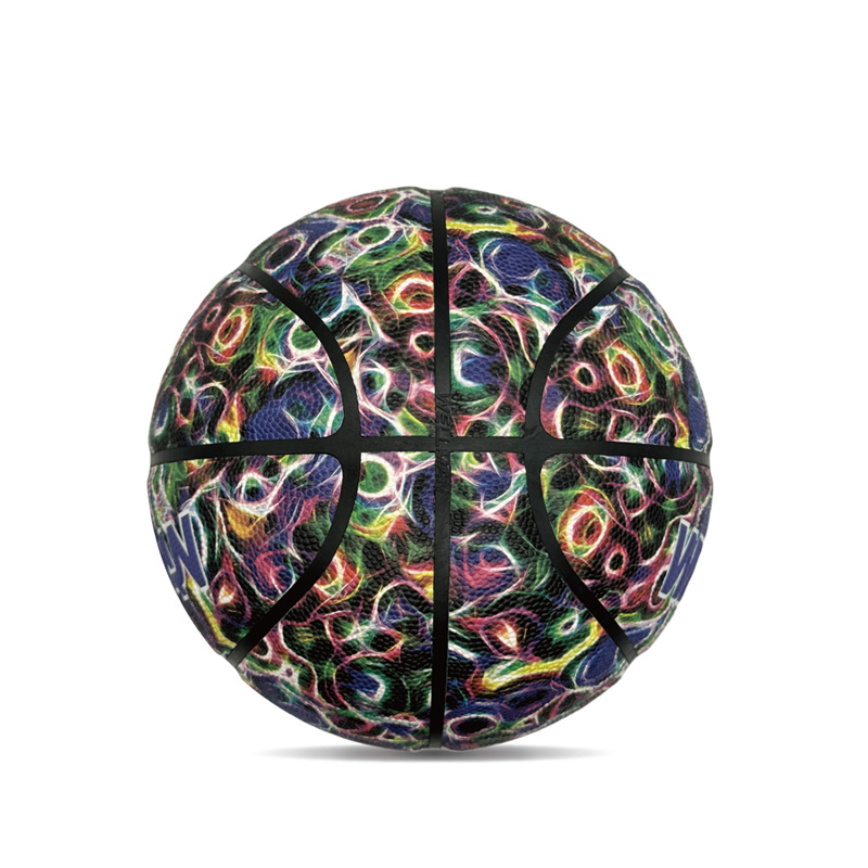 Hygroscopicity dalaman/luaran PU Bola bola keranjang sukan bercetak berwarna
